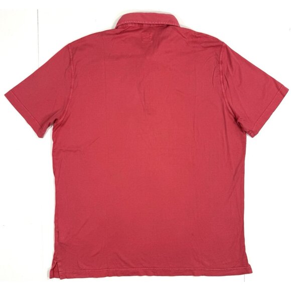 Fedeli Mens Polo Shirt Size 2XL EU 60 Made In Italy Salmon Pink 100% Cotton - Picture 3 of 11